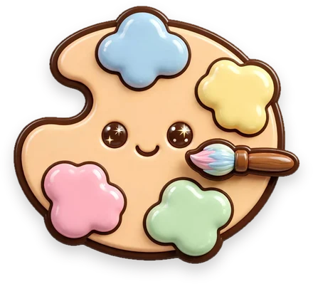 Paint palette sticker